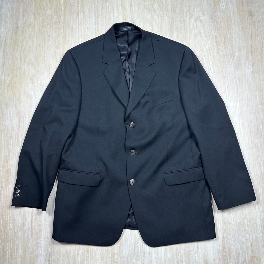 Andrew Fezza Fusion Black Classic Super 100's Business Three Button Blazer 44R